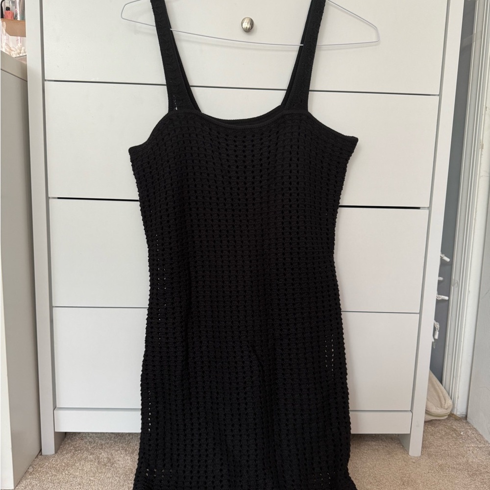GAP Textured Black Midi Dress